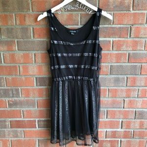 🔴 Forever 21 Black Sequin Skater Dress